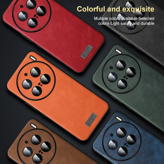 For vivo X100 SULADA Shockproof TPU + Handmade Leather Phone Case(Black)