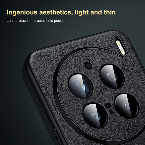 For vivo X100 Ultra SULADA Shockproof TPU + Handmade Leather Phone Case(Black)
