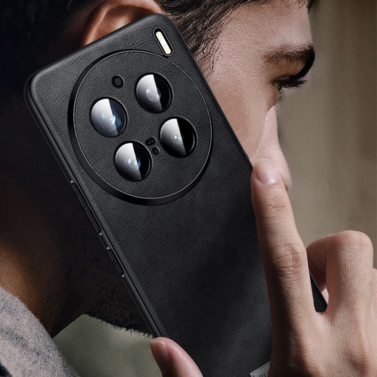 For vivo X100s Pro / X100 Pro SULADA Shockproof TPU + Handmade Leather Phone Case(Black)