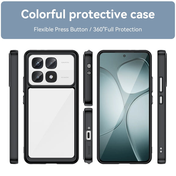 For Redmi K70 Ultra Colorful Series Acrylic Hybrid TPU Phone Case(Black)