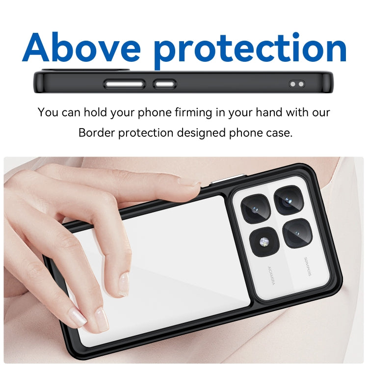For Redmi K70 Ultra Colorful Series Acrylic Hybrid TPU Phone Case(Black)
