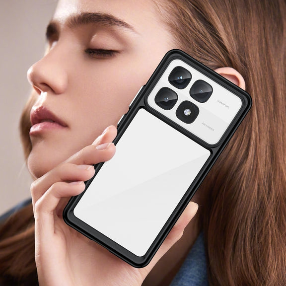 For Redmi K70 Ultra Colorful Series Acrylic Hybrid TPU Phone Case(Black)