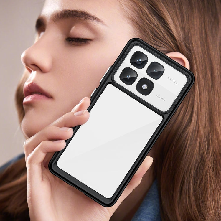 For Redmi K70 Ultra Colorful Series Acrylic Hybrid TPU Phone Case(Black)