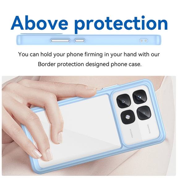 For Redmi K70 Ultra Colorful Series Acrylic Hybrid TPU Phone Case(Blue)