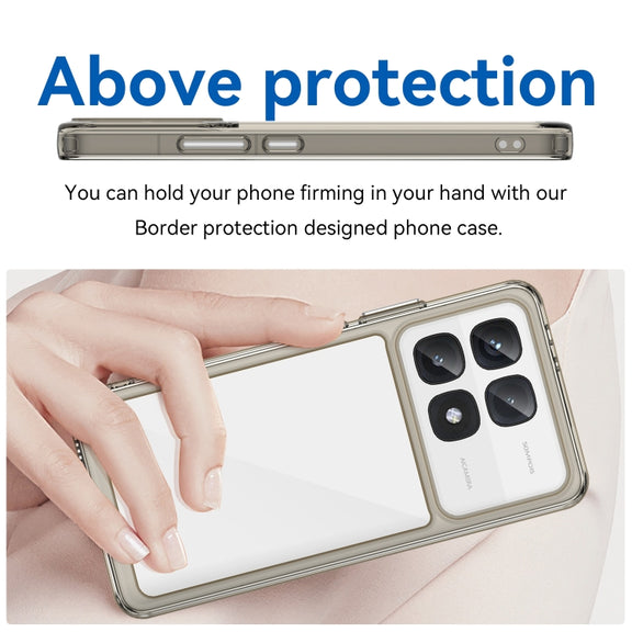 For Redmi K70 Ultra Colorful Series Acrylic Hybrid TPU Phone Case(Transparent Grey)