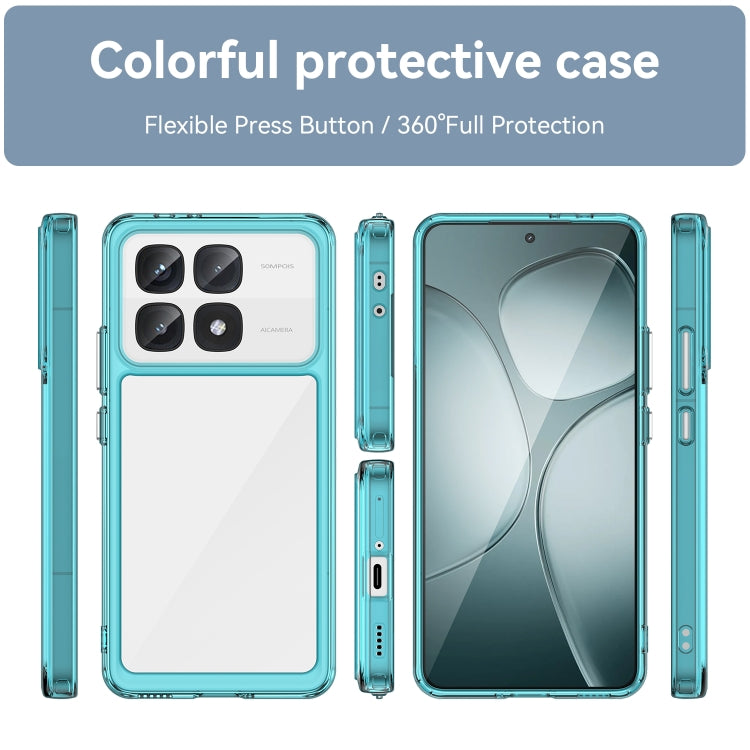 For Redmi K70 Ultra Colorful Series Acrylic Hybrid TPU Phone Case(Transparent Blue)