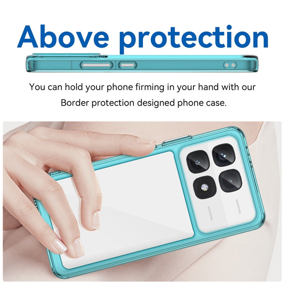 For Redmi K70 Ultra Colorful Series Acrylic Hybrid TPU Phone Case(Transparent Blue)