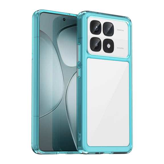 For Redmi K70 Ultra Colorful Series Acrylic Hybrid TPU Phone Case(Transparent Blue)