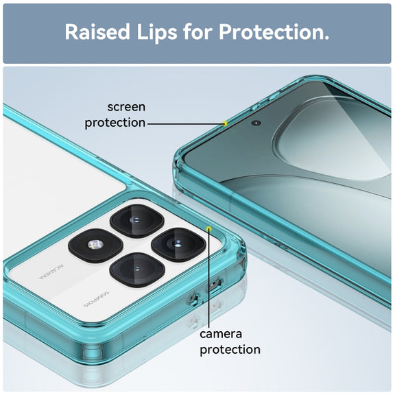 For Redmi K70 Ultra Colorful Series Acrylic Hybrid TPU Phone Case(Transparent Blue)