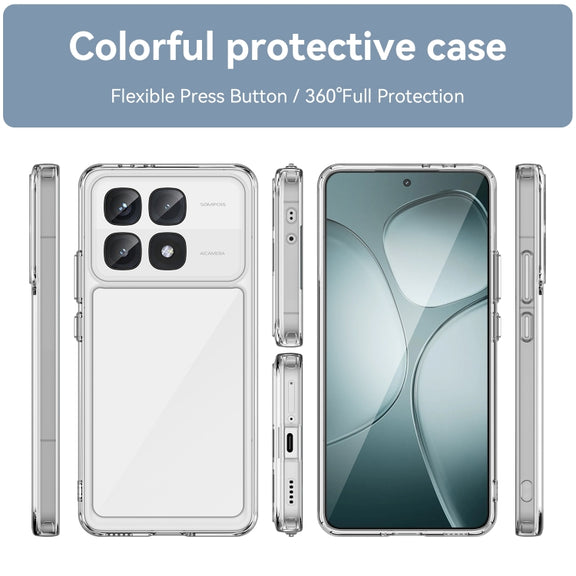 For Redmi K70 Ultra Colorful Series Acrylic Hybrid TPU Phone Case(Transparent)