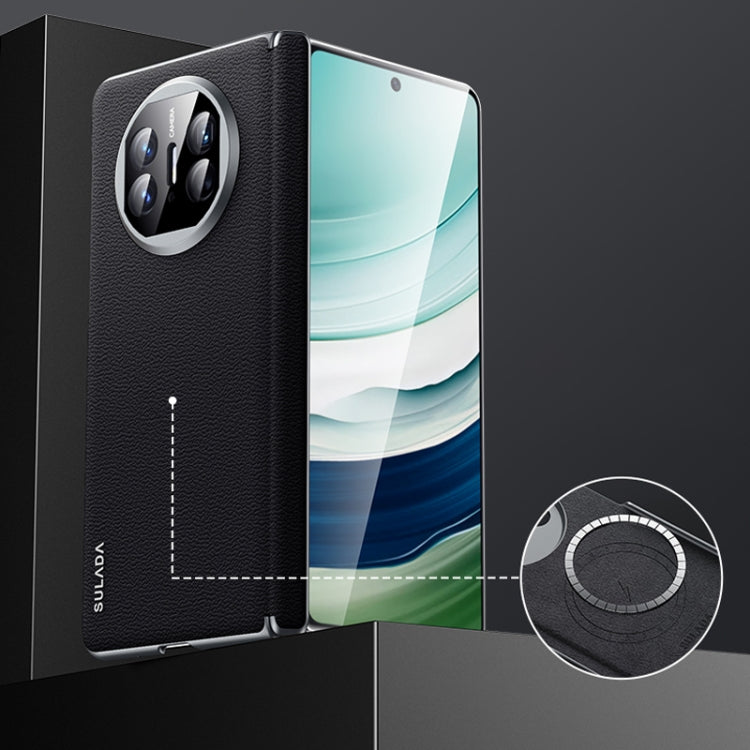 For Huawei Mate X5 SULADA Frameless Top Layer Cowhide Leather + PC Phone Case(Black) - free shipping - PMC Jewellery - Order now!