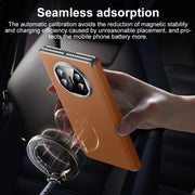 For Huawei Mate X5 SULADA Frameless Top Layer Cowhide Leather + PC Phone Case(Brown)