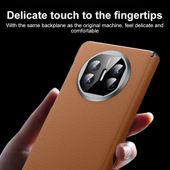For Huawei Mate X5 SULADA Frameless Top Layer Cowhide Leather + PC Phone Case(Green)