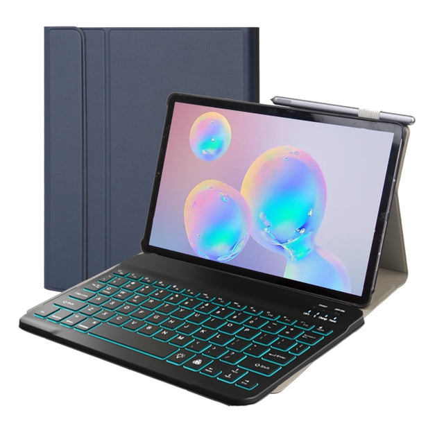 ST870S For Samsung Galaxy Tab S7 T870/T875 11 inch 2020 Ultra-thin Detachable Bluetooth Keyboard Leather Tablet Case with Stand & Sleep Function & Backlight(Blue)