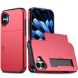 For iPhone 16 Shockproof Armor Phone Case with Card Slot(Red) - free shipping - PMC TechLife - Order now!