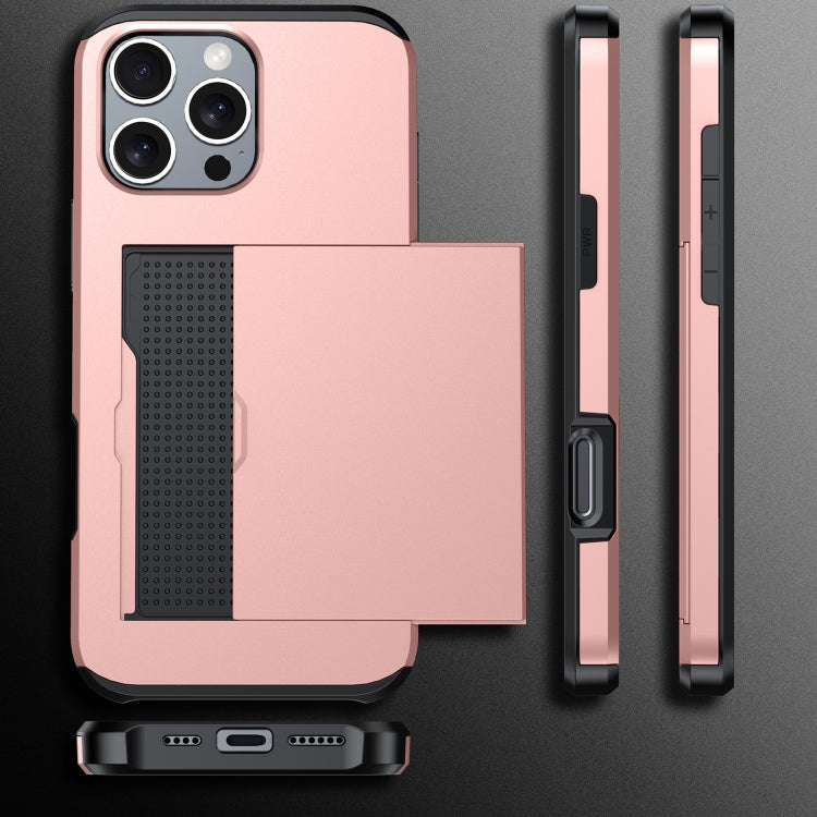 For iPhone 16 Plus Shockproof Armor Phone Case with Card Slot(Silver)