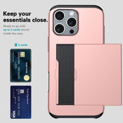 For iPhone 16 Plus Shockproof Armor Phone Case with Card Slot(Silver)