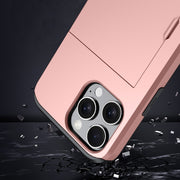 For iPhone 16 Pro Shockproof Armor Phone Case with Card Slot(Silver)