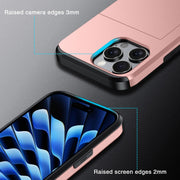 For iPhone 16 Plus Shockproof Armor Phone Case with Card Slot(Black)