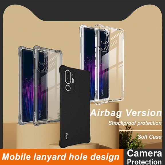 For HTC U24 Pro imak Shockproof Airbag TPU Phone Case(Transparent)