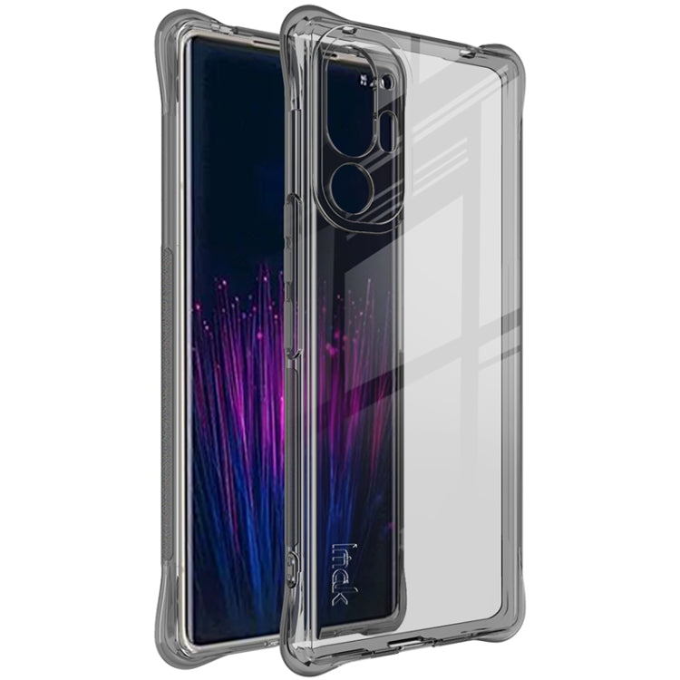 For HTC U24 Pro imak Shockproof Airbag TPU Phone Case(Transparent Black) - More Brand by imak | Online Shopping South Africa | PMC Jewellery | Buy Now Pay Later Mobicred