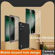 For Samsung Galaxy S24 FE 5G imak Shockproof Airbag TPU Phone Case(Transparent Black)