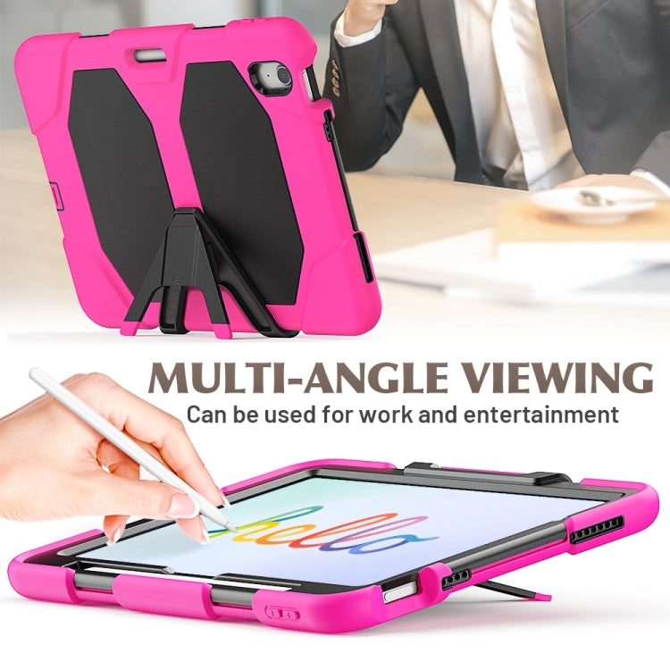 For iPad Air 11 2025 / 2024 Colorful Silicone Heavy Duty Hybrid PC Tablet Case(Rose Red)