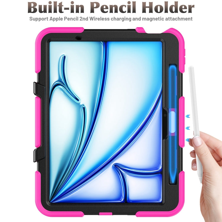 For iPad Air 11 2025 / 2024 Colorful Silicone Heavy Duty Hybrid PC Tablet Case(Rose Red) - iPad Air 11 2025 / 2024 Cases by PMC TechLife | Online Shopping South Africa | PMC TechLife | Buy Now Pay Later Mobicred