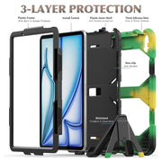 For iPad Air 11 2025 / 2024 Colorful Silicone Heavy Duty Hybrid PC Tablet Case(Camouflage)