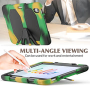 For iPad Air 11 2025 / 2024 Colorful Silicone Heavy Duty Hybrid PC Tablet Case(Camouflage)