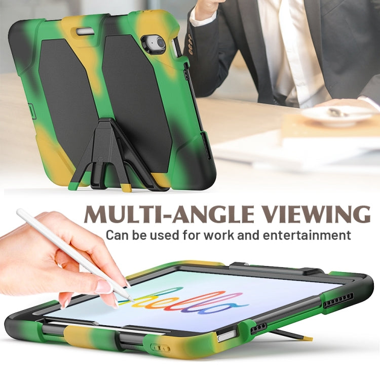 For iPad Air 11 2025 / 2024 Colorful Silicone Heavy Duty Hybrid PC Tablet Case(Camouflage)