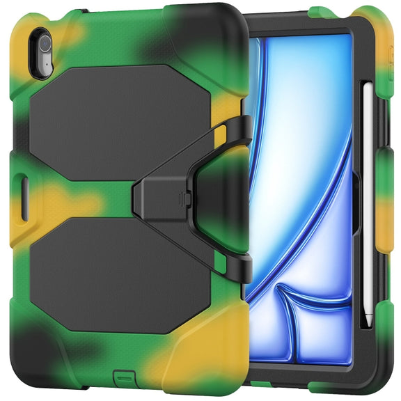 For iPad Air 11 2025 / 2024 Colorful Silicone Heavy Duty Hybrid PC Tablet Case(Camouflage)