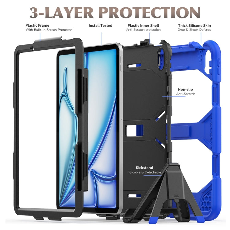 For iPad Air 11 2025 / 2024 Colorful Silicone Heavy Duty Hybrid PC Tablet Case(Dark Blue) - iPad Air 11 2025 / 2024 Cases by PMC TechLife | Online Shopping South Africa | PMC TechLife | Buy Now Pay Later Mobicred