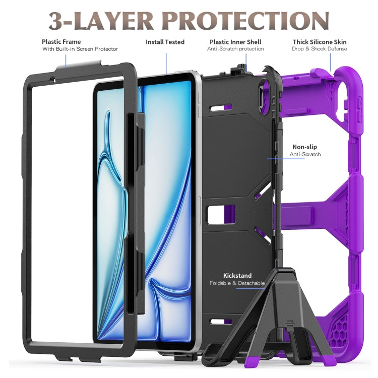 For iPad Air 11 2025 / 2024 Colorful Silicone Heavy Duty Hybrid PC Tablet Case(Purple) - iPad Air 11 2025 / 2024 Cases by PMC TechLife | Online Shopping South Africa | PMC TechLife | Buy Now Pay Later Mobicred