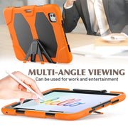 For iPad Pro 11 2024 Colorful Silicone Heavy Duty Hybrid PC Tablet Case(Orange)