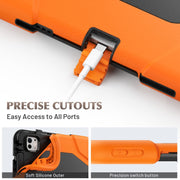 For iPad Pro 11 2024 Colorful Silicone Heavy Duty Hybrid PC Tablet Case(Orange)
