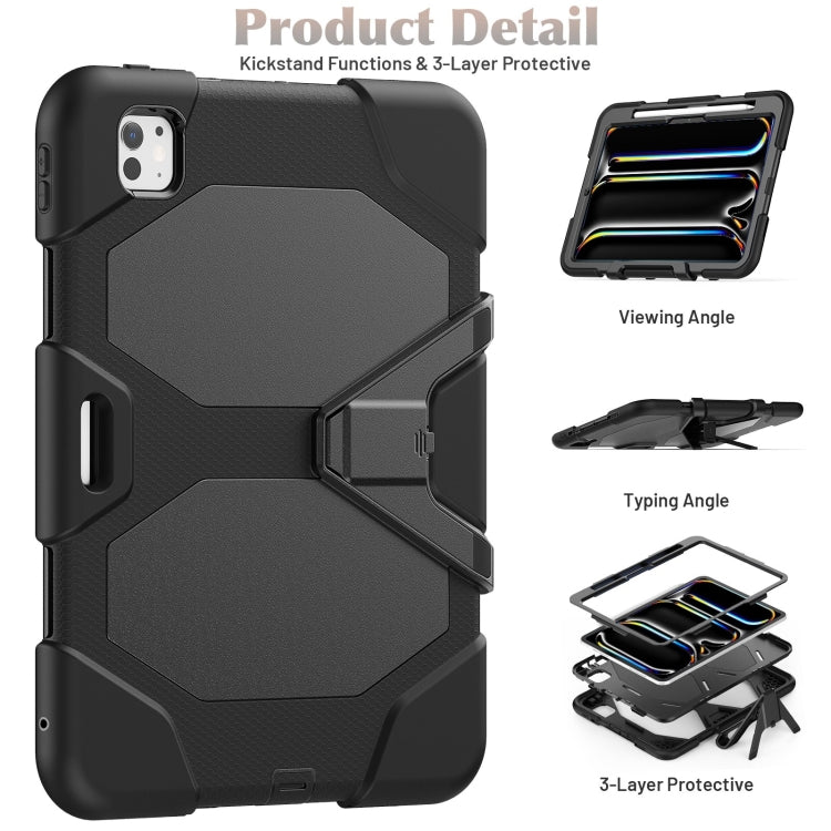 For iPad Pro 11 2024 Colorful Silicone Heavy Duty Hybrid PC Tablet Case(Black) - iPad Pro 11 2024 Cases by PMC TechLife | Online Shopping South Africa | PMC TechLife | Buy Now Pay Later Mobicred