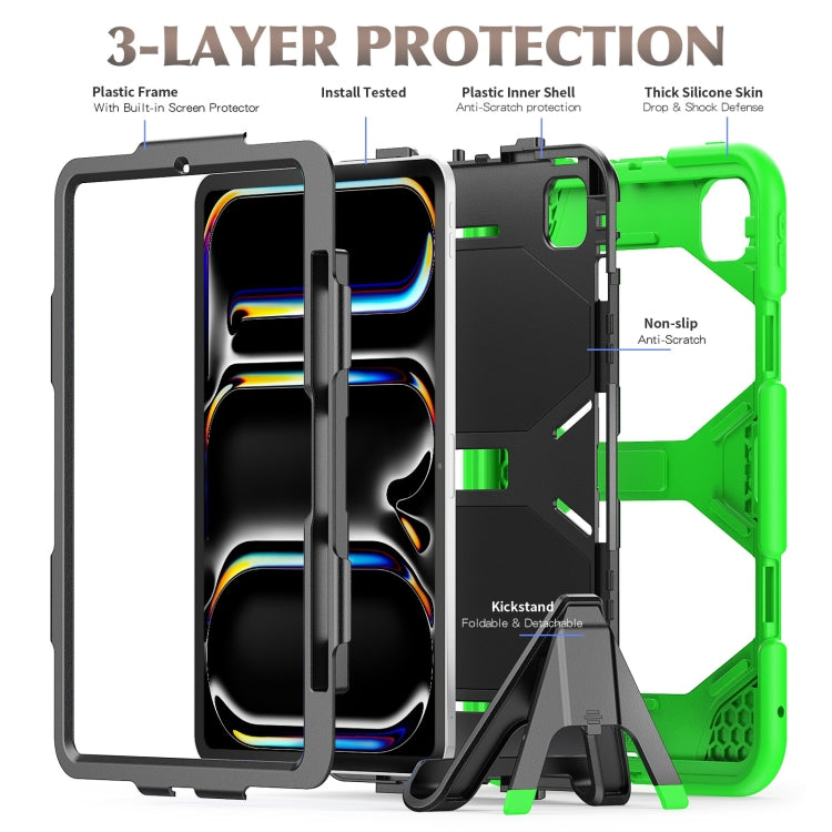For iPad Pro 11 2024 Colorful Silicone Heavy Duty Hybrid PC Tablet Case(Green) - free shipping - PMC TechLife - Order now!