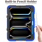 For iPad Pro 11 2024 Colorful Silicone Heavy Duty Hybrid PC Tablet Case(Dark Blue)