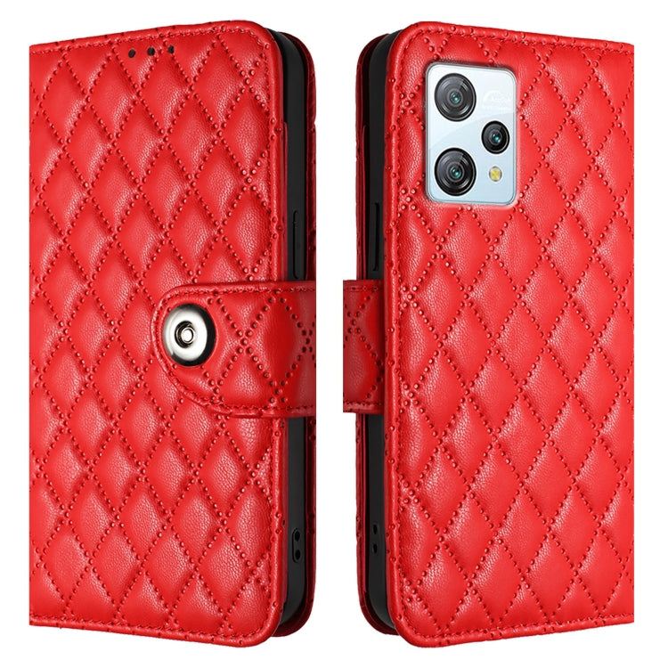 For Blackview A53 Rhombic Texture Flip Leather Phone Case with Lanyard(Red) - More Brand by PMC TechLife | Online Shopping South Africa | PMC TechLife | Buy Now Pay Later Mobicred