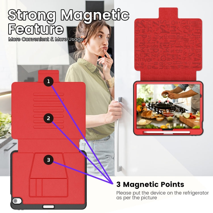 For iPad Air 11 2025 / 2024 Smart B Magnetic Holder Leather Tablet Case(Red) - iPad Air 11 2025 / 2024 Cases by PMC TechLife | Online Shopping South Africa | PMC TechLife | Buy Now Pay Later Mobicred