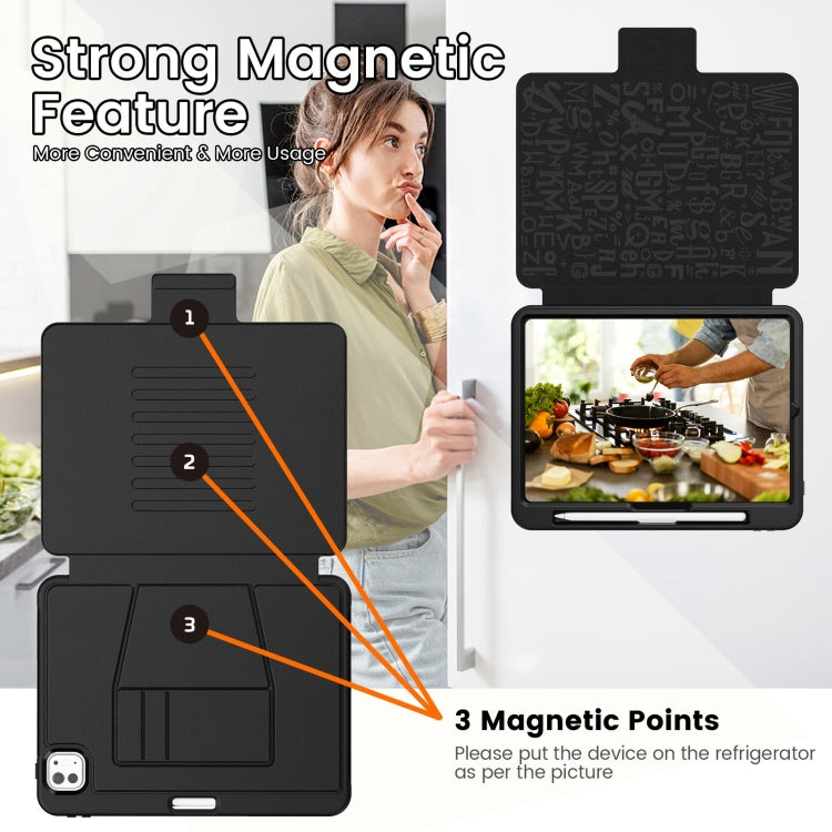 For iPad Pro 11 2024 Smart B Magnetic Holder Leather Tablet Case(Black) - iPad Pro 11 2024 Cases by PMC TechLife | Online Shopping South Africa | PMC TechLife | Buy Now Pay Later Mobicred