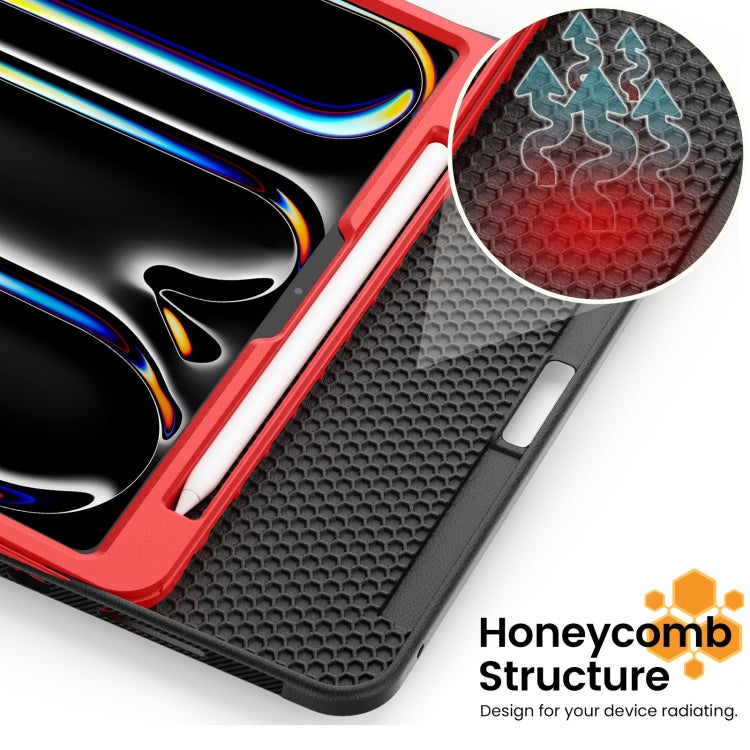 For iPad Pro 11 2024 Smart B Magnetic Holder Leather Tablet Case(Red) - iPad Pro 11 2024 Cases by PMC TechLife | Online Shopping South Africa | PMC TechLife | Buy Now Pay Later Mobicred