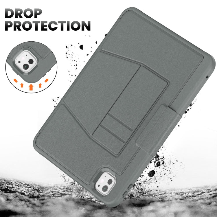 For iPad Pro 11 2024 Smart B Magnetic Holder Leather Tablet Case(Grey) - iPad Pro 11 2024 Cases by PMC TechLife | Online Shopping South Africa | PMC TechLife | Buy Now Pay Later Mobicred