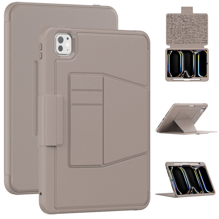 For iPad Pro 11 2024 Smart B Magnetic Holder Leather Tablet Case(Rose Gold) - iPad Pro 11 2024 Cases by PMC TechLife | Online Shopping South Africa | PMC TechLife | Buy Now Pay Later Mobicred
