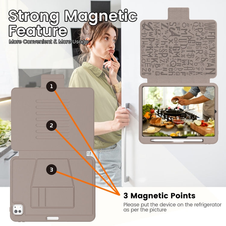 For iPad Pro 11 2024 Smart B Magnetic Holder Leather Tablet Case(Rose Gold) - iPad Pro 11 2024 Cases by PMC TechLife | Online Shopping South Africa | PMC TechLife | Buy Now Pay Later Mobicred