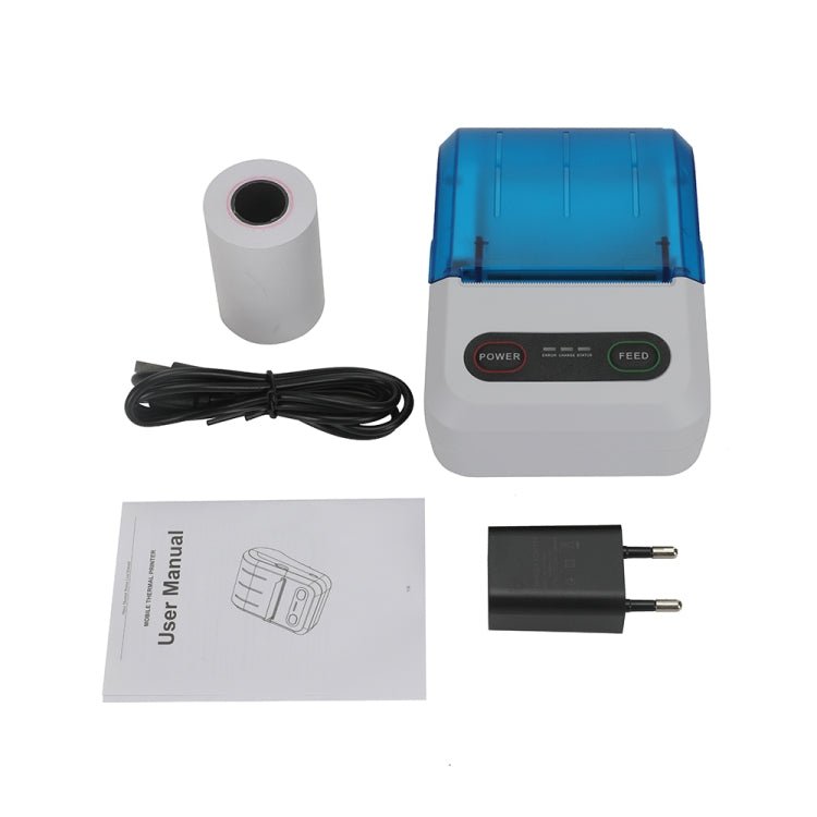 BT-583 58mm USB-C/Type-C + Bluetooth Portable Thermal Printer, Specification:EU Plug(Blue White) - Printer by PMC TechLife | Online Shopping South Africa | PMC TechLife | Buy Now Pay Later Mobicred