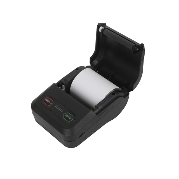 BT-583 58mm USB-C/Type-C + Bluetooth Portable Thermal Printer, Specification:EU Plug(Black White)