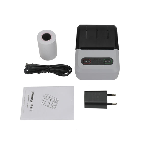 BT-583 58mm USB-C/Type-C + Bluetooth Portable Thermal Printer, Specification:US Plug(Black White)
