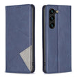 For Samsung Galaxy S25+ 5G Rhombus Texture Magnetic Leather Phone Case(Blue) - Galaxy S25+ 5G Cases by PMC Jewellery | Online Shopping South Africa | PMC Jewellery | Buy Now Pay Later Mobicred